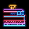 electric train neon glow icon illustration