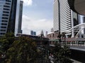 Electric Train Running in the Railway in Bangkok.