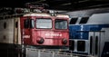 Electric train in train station