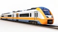 electric train on a white background generated by AI tool.