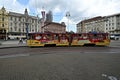 Electric Tram in a Central Square in Zagreb, Croatia