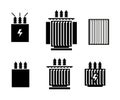 Electric transformer icon - vector illustration. Royalty Free Stock Photo