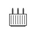 Electric transformer outline icon