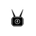 Electric transformer silhouette icon