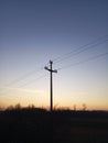 Electric transmission line at dusk Royalty Free Stock Photo
