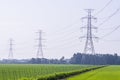 Electric Transmission Tower on filed