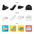 Electric, transport, equipment and other web icon in black,flat,outline style.Public, transportation,machineryicons in