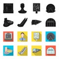 Electric, transport, equipment and other web icon in black,flet style.Public, transportation,machineryicons in set