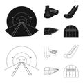 Electric, transport, equipment and other web icon in black,outline style.Public, transportation,machineryicons in set