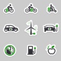 Electric transport icon set