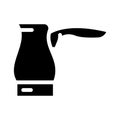 electric turk for brewing coffee glyph icon vector illustration