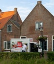 Electric van Picnic food delivery service. Online Dutch supermarket. On the street in IJsselstein.