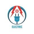 Electric - vector logo template concept illustration. Electrical energy power industry creative sign. Lightning and star symbols