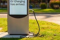 Electric Vehicle charging station at a local park and recreation area