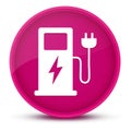 Electric vehicle charging station luxurious glossy pink round button abstract