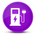 Electric vehicle charging station luxurious glossy purple round button abstract