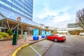 Electric vehicle charging station near World Trade Center in dow