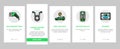 electric vehicle charging station onboarding icons set vector