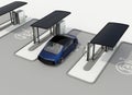 Electric vehicle charging station in public space