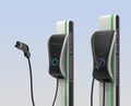 Electric vehicle charging station in public space