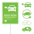 Electric Vehicle Charging Station road sign Royalty Free Stock Photo