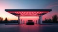 Electric Vehicle Charging Station at Sunset Royalty Free Stock Photo