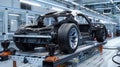 Electric Car Chassis Assembly Line at Industrial Facility