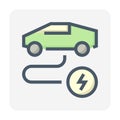 Electric vehicle (EV) vector icon. 48x48 pixel.