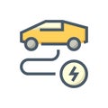 Electric vehicle EV vector icon design. 48x48 pixel perfect and editable stroke.