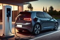 Electric Vehicle Refueling at Charging Station - Generative AI