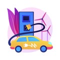 Electric vehicle use abstract concept vector illustration.