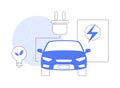 Electric vehicle use abstract concept vector illustration.