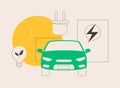 Electric vehicle use abstract concept vector illustration.