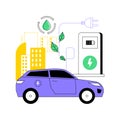 Electric vehicle use abstract concept vector illustration.