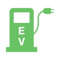 Electric vehicles charging point icon. Fuel pump station for hybrid cars sign symbol