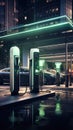 electric vehicles at charging stations
