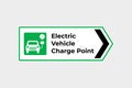 Electric vehicles EV charging station and charge parking signage in the United Kingdom UK. Royalty Free Stock Photo