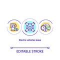 Electric vehicles lease concept icon.