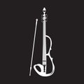 Electric violin with bow, vector flat illustration Royalty Free Stock Photo