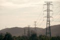 Electric voltage tower, power line, electricity pylon