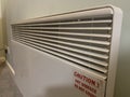 Electric wall mounted storage heater, Up close picture Royalty Free Stock Photo