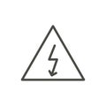 Electric warning icon vector. Line high valtage symbol isolated. Trendy flat outline ui sign design