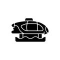 Electric water taxi black glyph icon