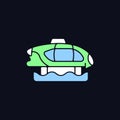 Electric water taxi RGB color icon for dark theme