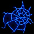 Electric web, power thunder effect. Blue lightening glow. Energy neon light glowing. Vector