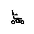 Electric wheelchair silhouette icon. Clipart image