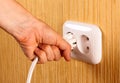 Electric white socket Royalty Free Stock Photo