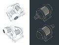 Electric winch drawings Royalty Free Stock Photo