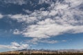 Electric wind farm under an intense blue sky in Palm Spring, CA, USA Royalty Free Stock Photo