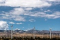 Electric wind farm under an intense blue sky in Palm Spring, CA, USA Royalty Free Stock Photo